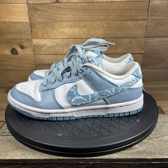 Nike Womens Size 6 Shoes Dunk Low Blue Paisley Sneakers Lace Up DH4401-101 - Picture 3 of 10